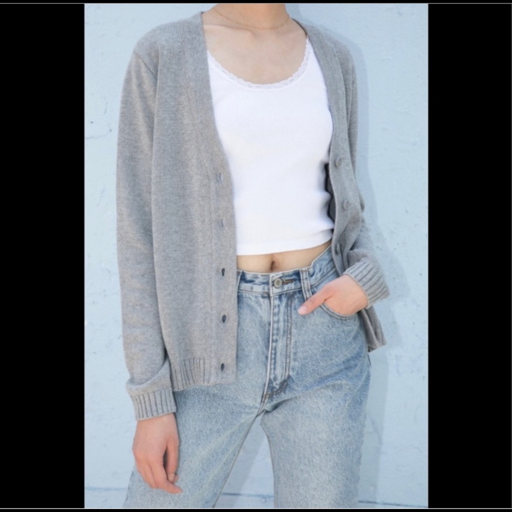 brandy melville gray Shannon cardigan sweater